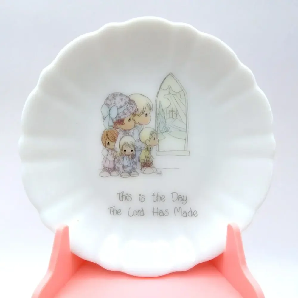 Vintage 1989 Precious Moments Miniature Tea Set Enesco Teapot Cup Saucer Stand